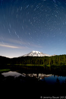 Star Trails over Reflection Lake, Mt Rainier National Park