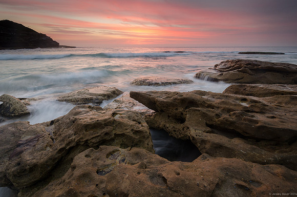 Sunrise along the Bondi to Bronte Walk